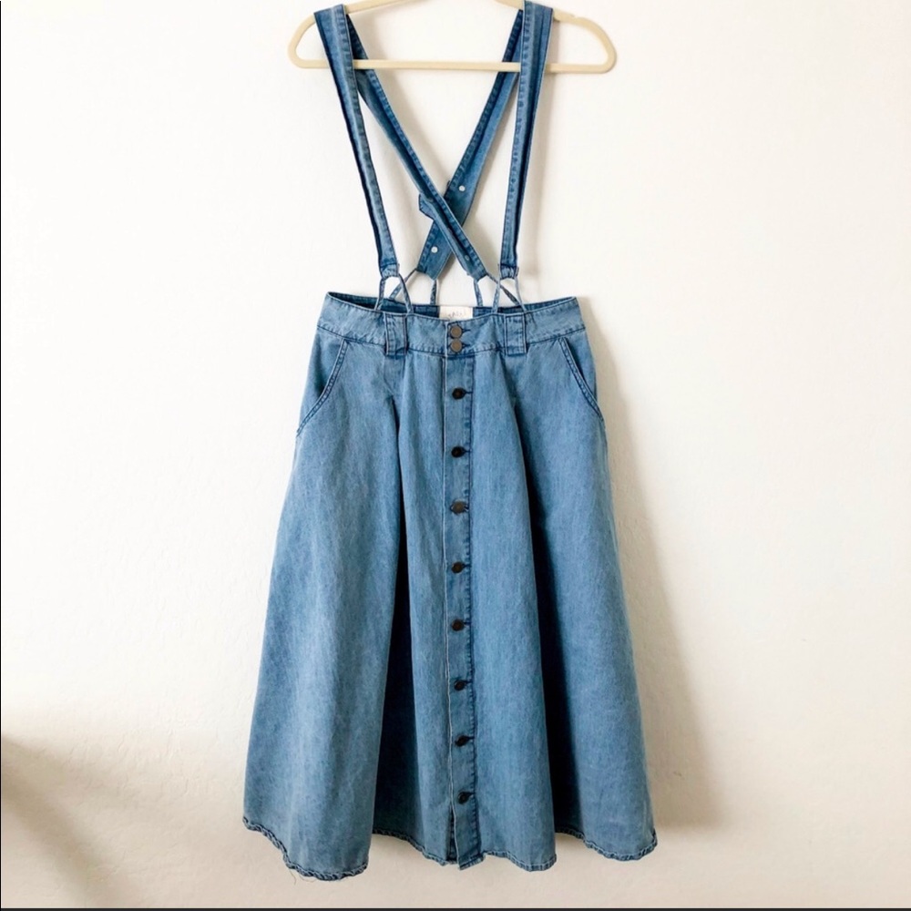 Denim Overalls Skirt